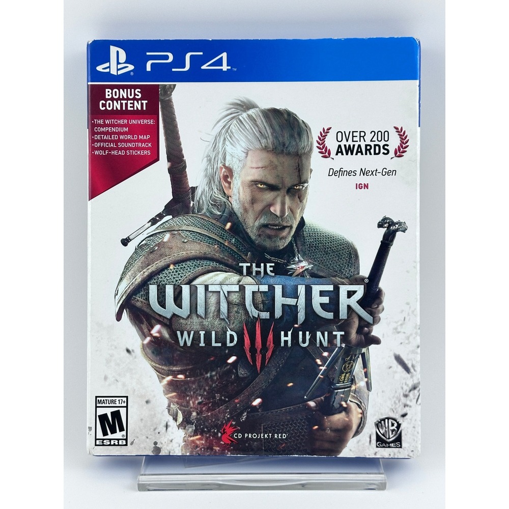 The Witcher 3 Wild Hunt PS4 Game Complete Bonus Soundtrack Map Stickers